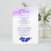 Carte de détails de mariage Orchidée Turquoise Vio (Debout devant)