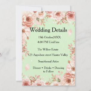 Carte de détails de mariage personnalisable – Élég