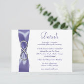 Carte de détails de mariage Purple Blue Silver Inf (Debout devant)