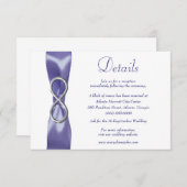 Carte de détails de mariage Purple Blue Silver Inf (Devant / Derrière)