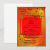 Carte de détails de mariage rouge et jaune | Tradi (Devant / Derrière)