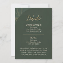 Carte de détails de mariage rustique marron
