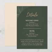 Carte de détails de mariage rustique marron (Devant / Derrière)