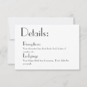 Carte de détails de mariage simple (Devant)