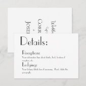 Carte de détails de mariage simple (Devant / Derrière)