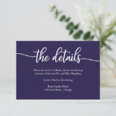 Carte de détails de mariage simple calligraphiée b (Debout devant)