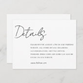 Carte de détails de mariage simple et élégante (Devant / Derrière)