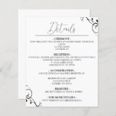 Carte de détails de mariage simple et élégante (Devant / Derrière)