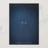 Carte de détails de mariage simple pailletée Navy  (Dos)