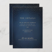 Carte de détails de mariage simple pailletée Navy  (Devant / Derrière)