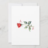Carte de détails de mariage Simple Red Rose (Dos)