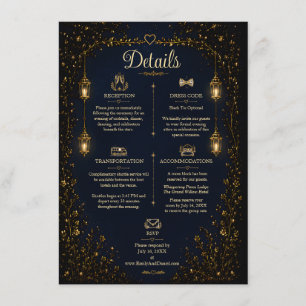 Carte de détails de mariage Starlight Symphony