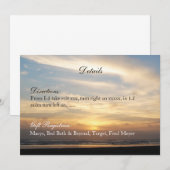 Carte de détails de mariage sur la plage au couche (Devant / Derrière)