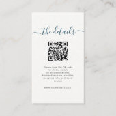 Carte de détails de mariage sur la plage avec code (Devant)