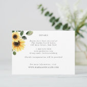 Carte de détails de mariage tournesol (Debout devant)