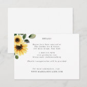 Carte de détails de mariage tournesol (Devant / Derrière)