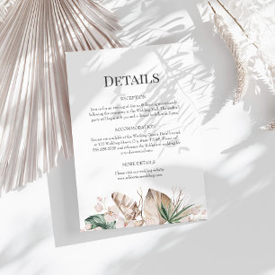 Carte de détails de mariage Tropical Orchid et Mon