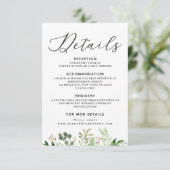 Carte de détails de mariage verdure (Debout devant)