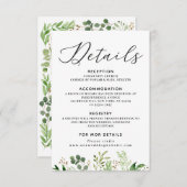 Carte de détails de mariage verdure (Devant / Derrière)