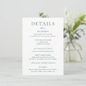 Carte de détails de mariage vert BRUNSWICK (Debout devant)