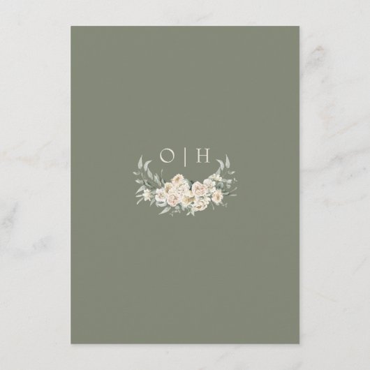 Carte de détails de mariage vert sauge – Code QR é (Dos)