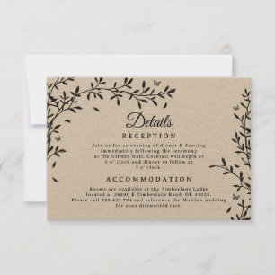 Carte de détails de mariage Woodland Charm