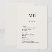 Carte de détails de micro mariage minimal moderne (Devant / Derrière)