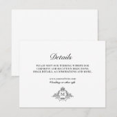 Carte de détails de monogramme de couronne royale (Devant / Derrière)