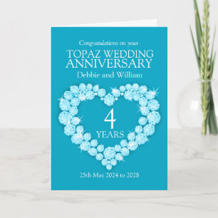 Carte de détails de nom d'anniversaire de mariage