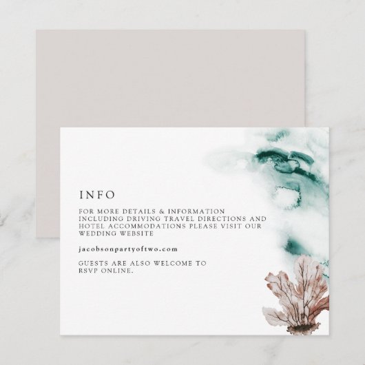 Carte de détails de plage ARIEL Tropical Ocean Mar (Devant / Derrière)