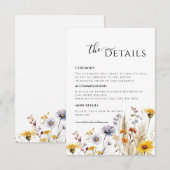 Carte de détails de printemps de fleurs sauvages (Devant / Derrière)