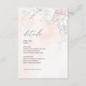 Carte de détails de réception florale rose moderne (Devant)