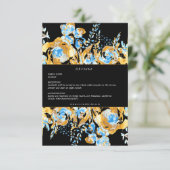 carte de détails de réception turquoise doré luxue (Debout devant)