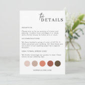 Carte de détails de tenue de mariage, détails de l (Debout devant)