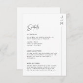 Carte de détails de typographie moderne et minimal (Devant / Derrière)