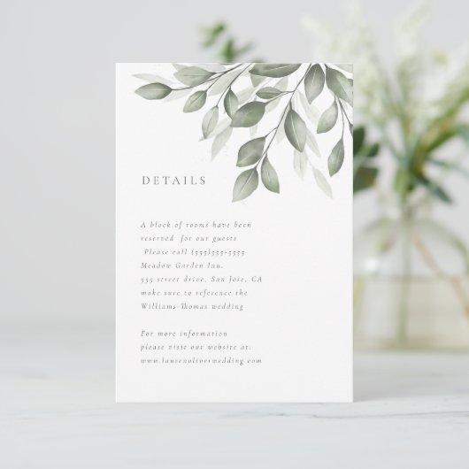 Carte de détails de verdure délicate (Debout devant)