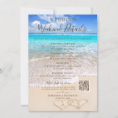 Carte de détails de week-end de mariage sur la pla (Devant)