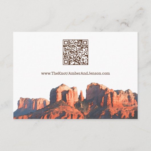 Carte de détails Desert Chic Sedona avec code QR (Dos)