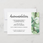 Carte de détails d'hébergement de mariage Eucalypt (Devant)