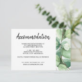 Carte de détails d'hébergement de mariage Eucalypt (Debout devant)