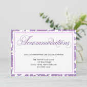 Carte de détails d'hébergement de mariage Lavender (Debout devant)