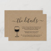 Carte de détails d'information sur le vin (Devant / Derrière)