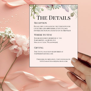 Carte de détails d'invitation de mariage élégant B