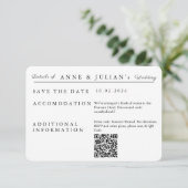 Carte de détails d'invitation de mariage simple bl (Debout devant)