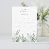 Carte de détails du boîtier Mariage Eucalyptus (Debout devant)