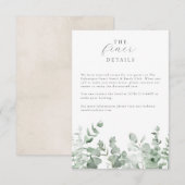 Carte de détails du boîtier Mariage Eucalyptus (Devant / Derrière)