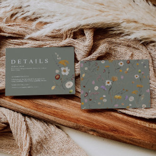 Carte de détails du Fleur sauvage Sage Green Boho
