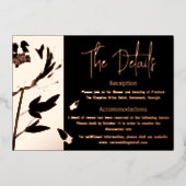 Carte de détails du Mariage Black and Rose Gold Pe (Recto)