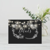 Carte de détails du Mariage Black and White String (Debout devant)