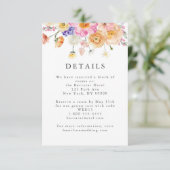Carte de détails du Mariage botanique floral brill (Debout devant)